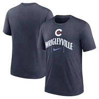 Men's Nike Heather Navy Chicago Cubs City Connect Tri-Blend T-Shirt