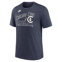 Men's Nike Heather Navy Chicago Cubs Local Hometown Tri-Blend T-Shirt