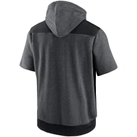 Men's Nike Heathered Charcoal Chicago Cubs Authentic Collection Flux Performance - Quarter-Zip Short Sleeve Hoodie