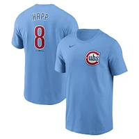 Men's Nike Ian Happ Baby Blue Chicago Cubs  Fuse Name & Number T-Shirt