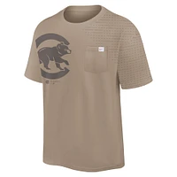 Men's Nike Khaki Chicago Cubs Statement Max90 Pocket T-Shirt