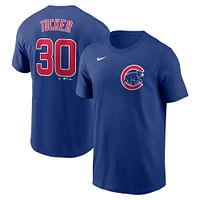 Men's Nike Kyle Tucker Blue Chicago Cubs Fuse Name & Number T-Shirt