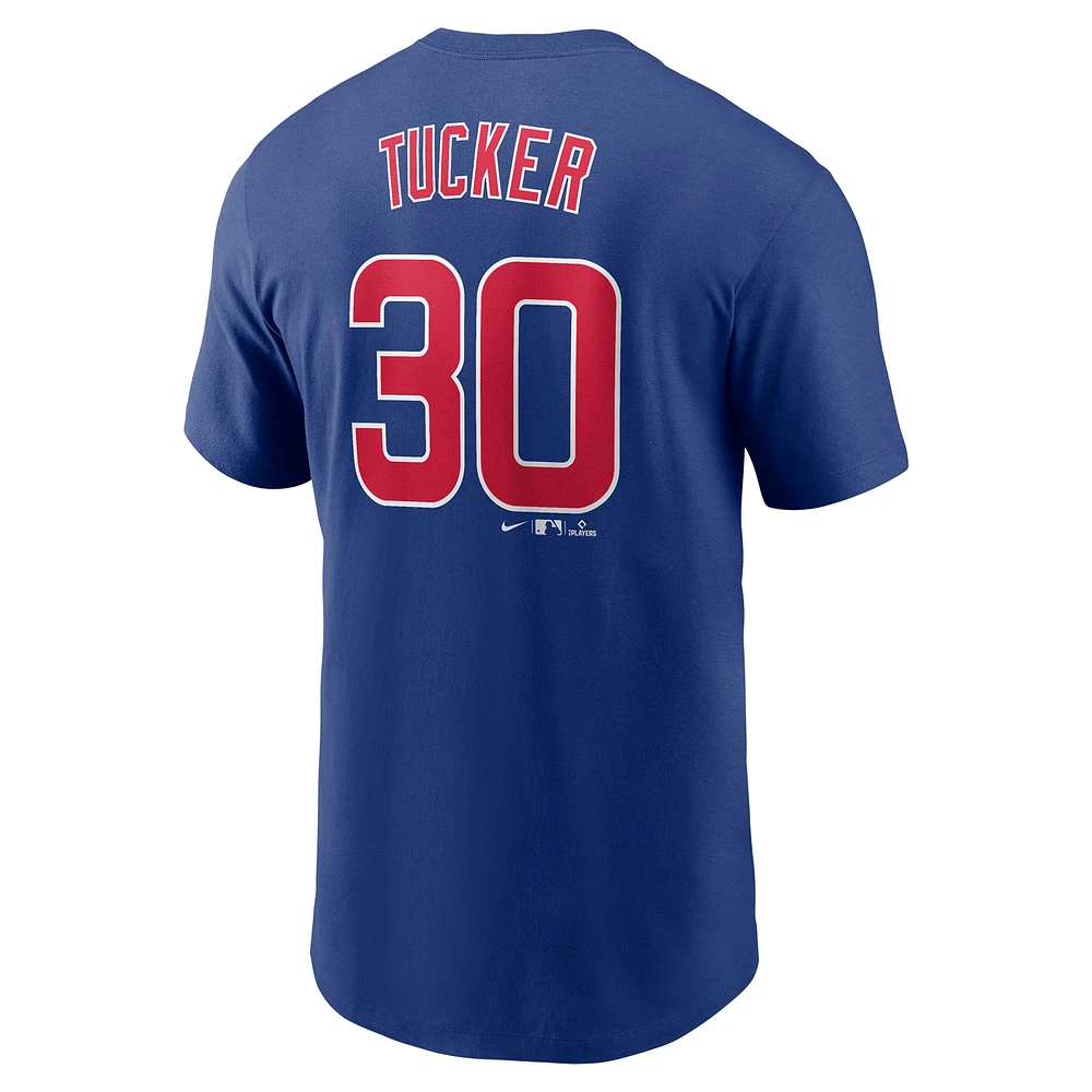 T-shirt Nike Kyle Tucker bleu pour homme avec nom et numéro Fuse des Chicago Cubs