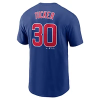 T-shirt Nike Kyle Tucker bleu pour homme avec nom et numéro Fuse des Chicago Cubs