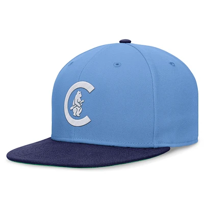 Casquette ajustée Nike bleu clair/Royal Chicago Cubs Rewind Cooperstown True Performance pour hommes