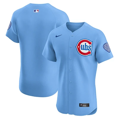 Maillot Nike bleu clair pour homme, 2e remplaçant élite des Chicago Cubs