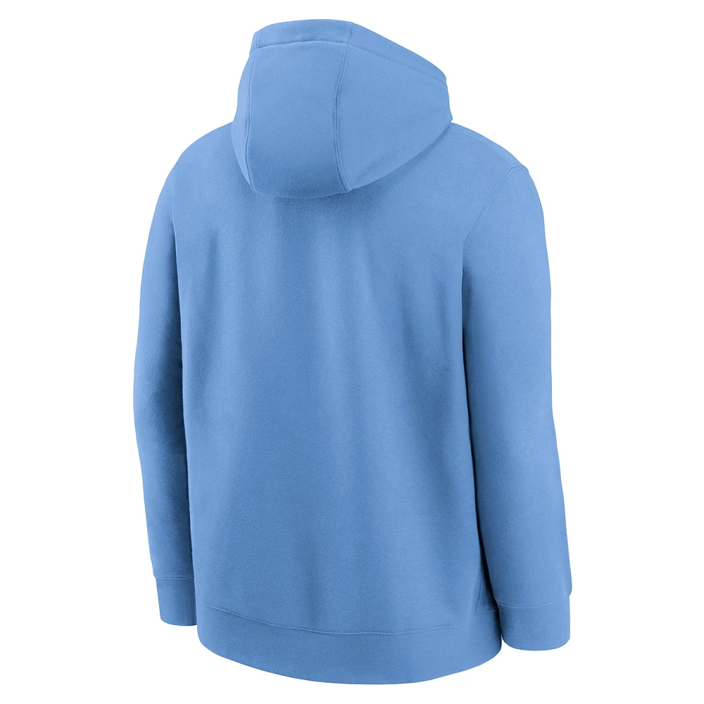 Men's Nike  Light Blue Chicago Cubs Authentic Collection Lockup Alternate Logo Performance Pullover Hoodie