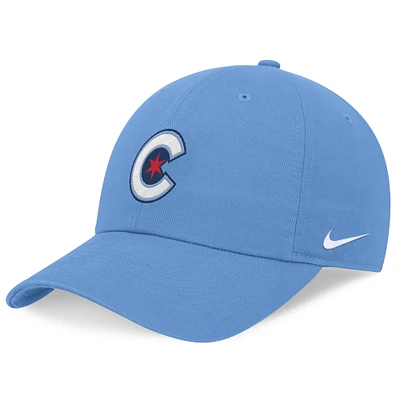 Casquette réglable Nike Chicago Cubs City Connect Club bleu clair pour homme