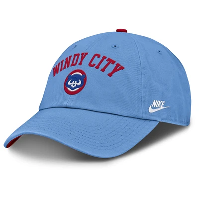 Casquette ajustable Nike bleu clair pour homme Chicago Cubs Cooperstown Collection Club