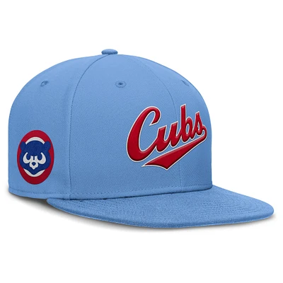 Casquette ajustée Nike Cooperstown True Performance bleu clair pour homme des Chicago Cubs