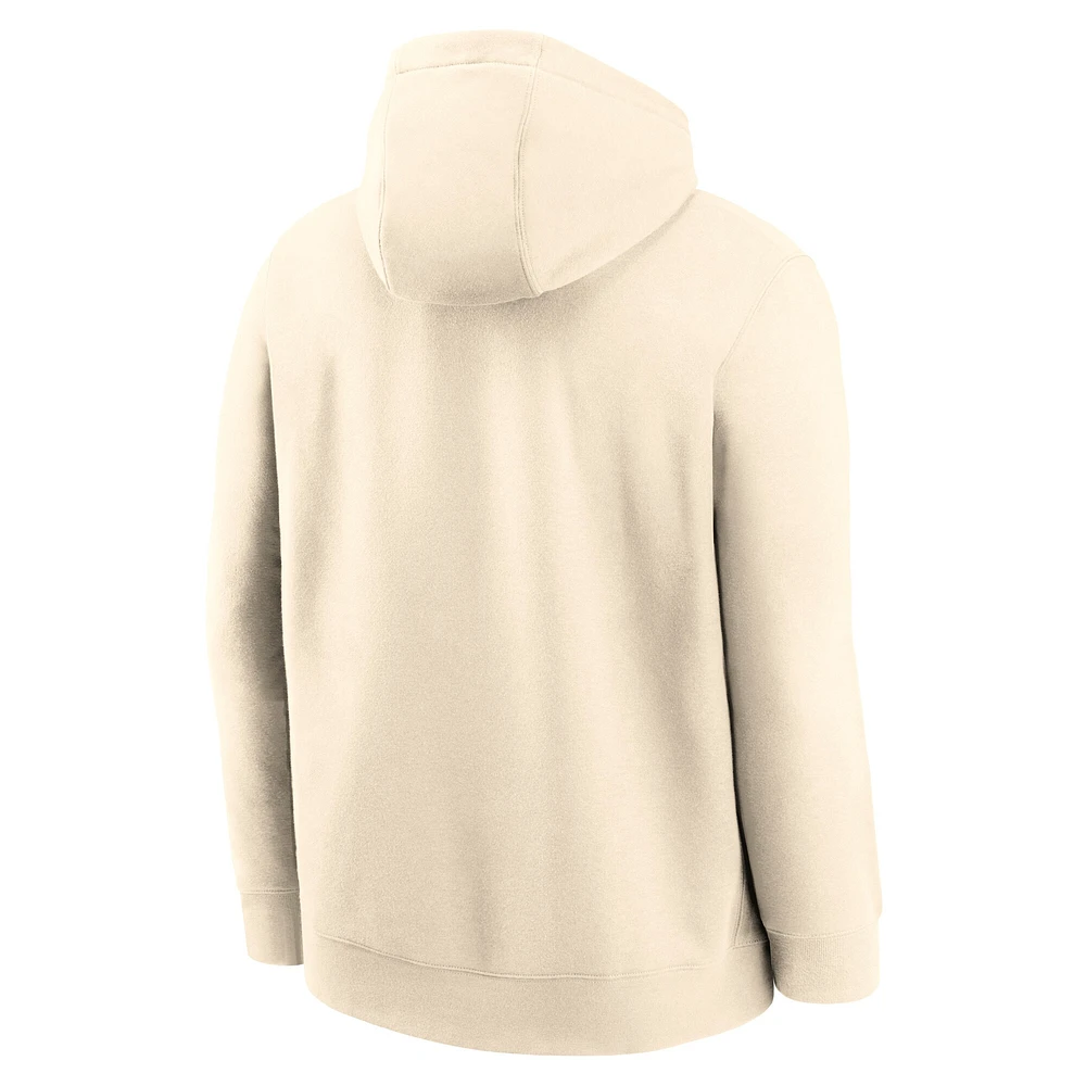 Men's Nike  Natural Chicago Cubs Cooperstown Collection Club Fleece Pullover Hoodie
