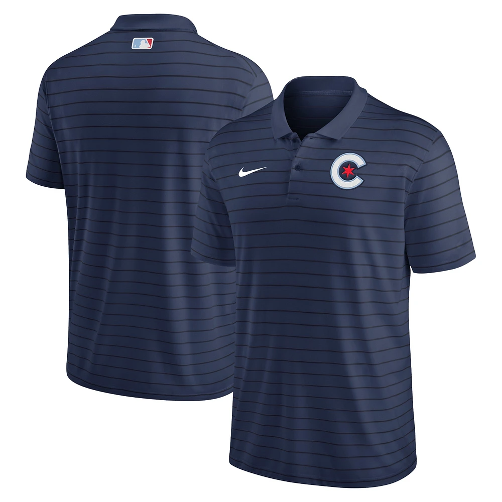 Polo Nike pour homme, bleu marine, Chicago Cubs City Connect Authentic Collection Victory Performance