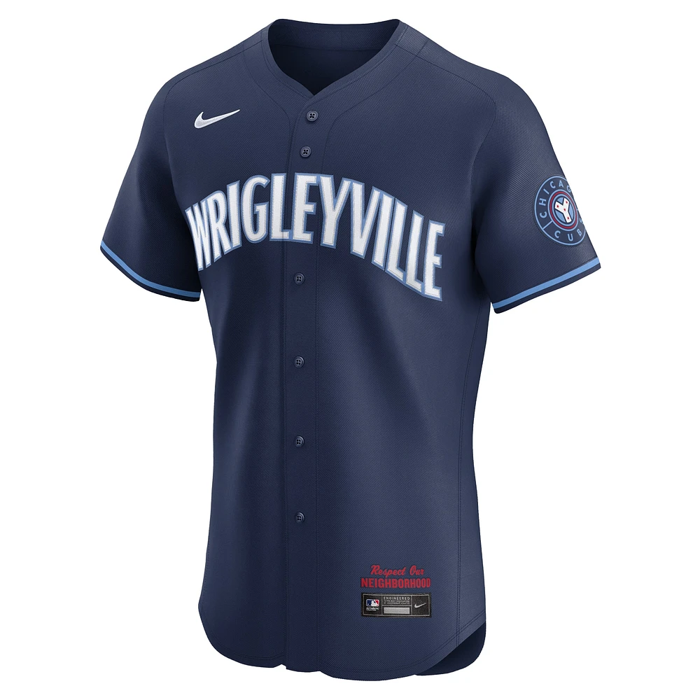 Maillot Nike bleu marine Chicago Cubs City Connect Elite pour homme