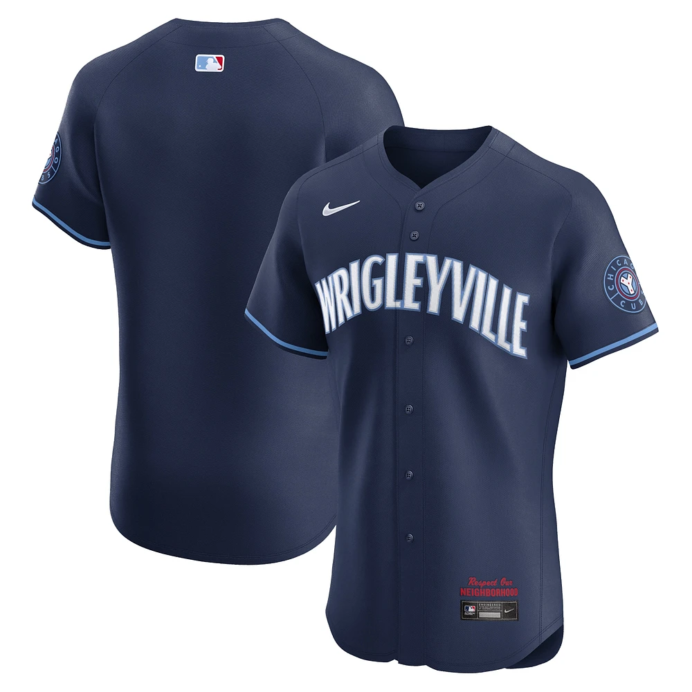 Maillot Nike bleu marine Chicago Cubs City Connect Elite pour homme