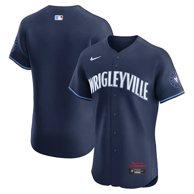 Maillot Nike bleu marine Chicago Cubs City Connect Elite pour homme