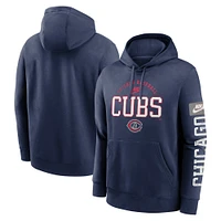 Men's Nike Navy Chicago Cubs Cooperstown Collection Splitter Club Fleece Pullover Hoodie