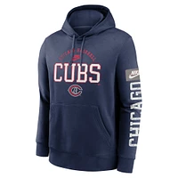 Men's Nike Navy Chicago Cubs Cooperstown Collection Splitter Club Fleece Pullover Hoodie