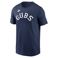 Men's Nike Navy Chicago Cubs Cooperstown Wordmark T-Shirt