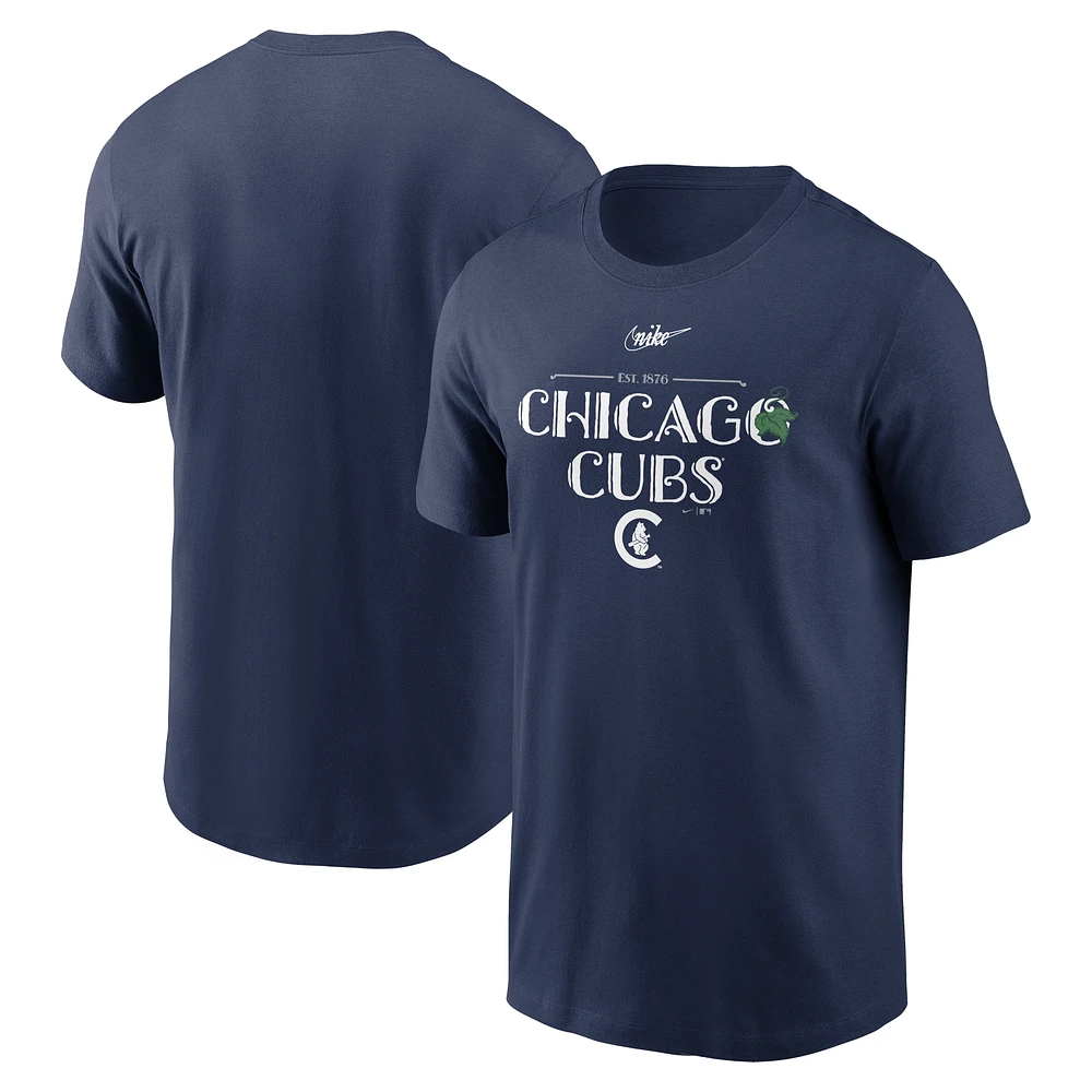 T-shirt Nike pour homme, bleu marine, avec le mot-symbole de l'équipe locale des Chicago Cubs