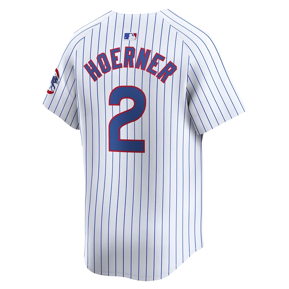 Maillot de joueur Nike Nico Hoerner pour hommes, blanc, Chicago Cubs, domicile limité