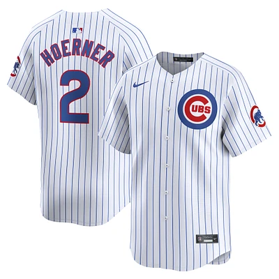 Maillot de joueur Nike Nico Hoerner pour hommes, blanc, Chicago Cubs, domicile limité