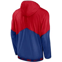 Men's Nike Red/Royal Chicago Cubs Overview - Half-Zip Hoodie Jacket