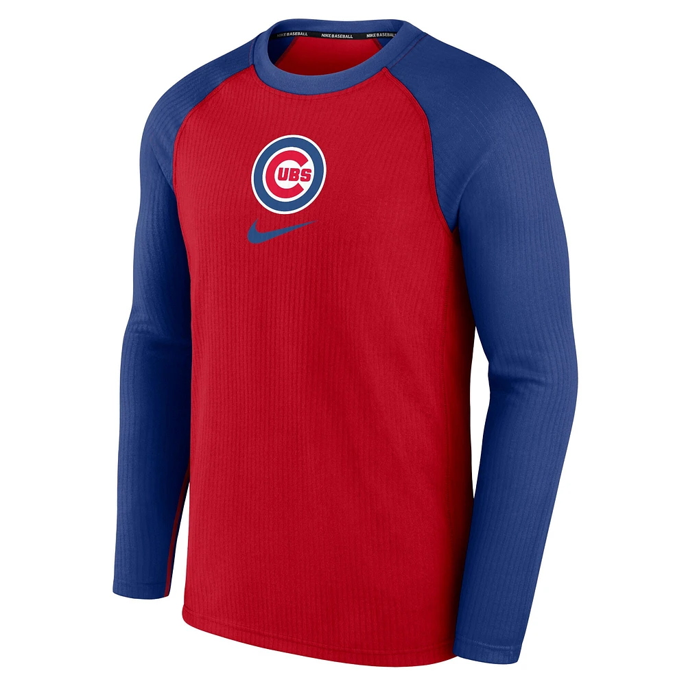 Men's Nike Red Chicago Cubs Authentic Collection Game Raglan Performance Long Sleeve T-Shirt