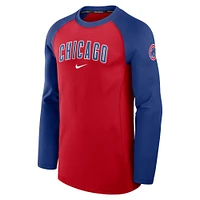 Men's Nike Red Chicago Cubs Authentic Collection Game Time Raglan Performance Long Sleeve T-Shirt