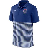 Men's Nike Royal/Gray Chicago Cubs Home Plate Striped Polo