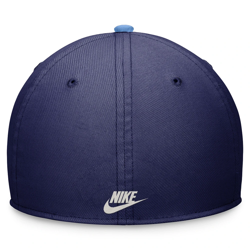 Casquette de performance Nike Royal/Bleu clair Chicago Cubs Cooperstown Collection Rewind Swooshflex pour hommes