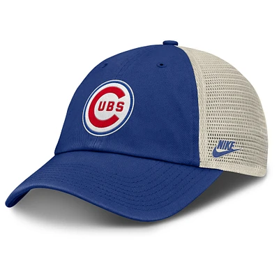 Casquette ajustable Nike Royal/Natural Chicago Cubs Cooperstown Collection Club Trucker pour homme