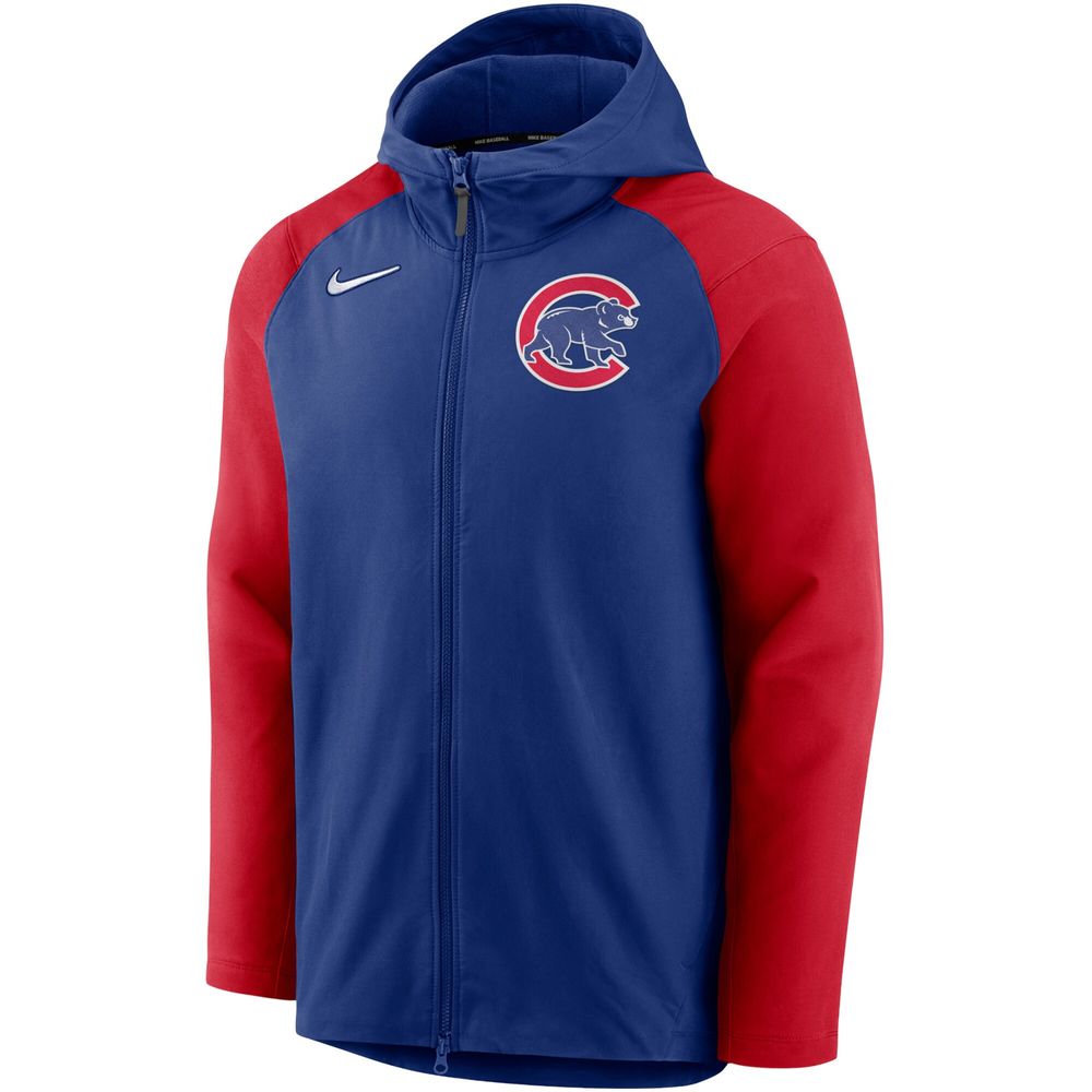 Men's Nike Royal/Red Chicago Cubs Authentic Collection Player - Full-Zip Hoodie Jacket