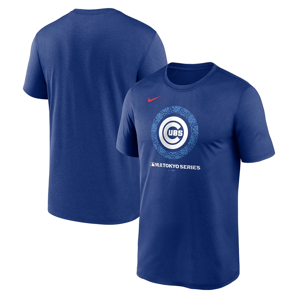Men's Nike Royal Chicago Cubs 2025 MLB World Tour: Tokyo Series Legend Logo Performance T-Shirt