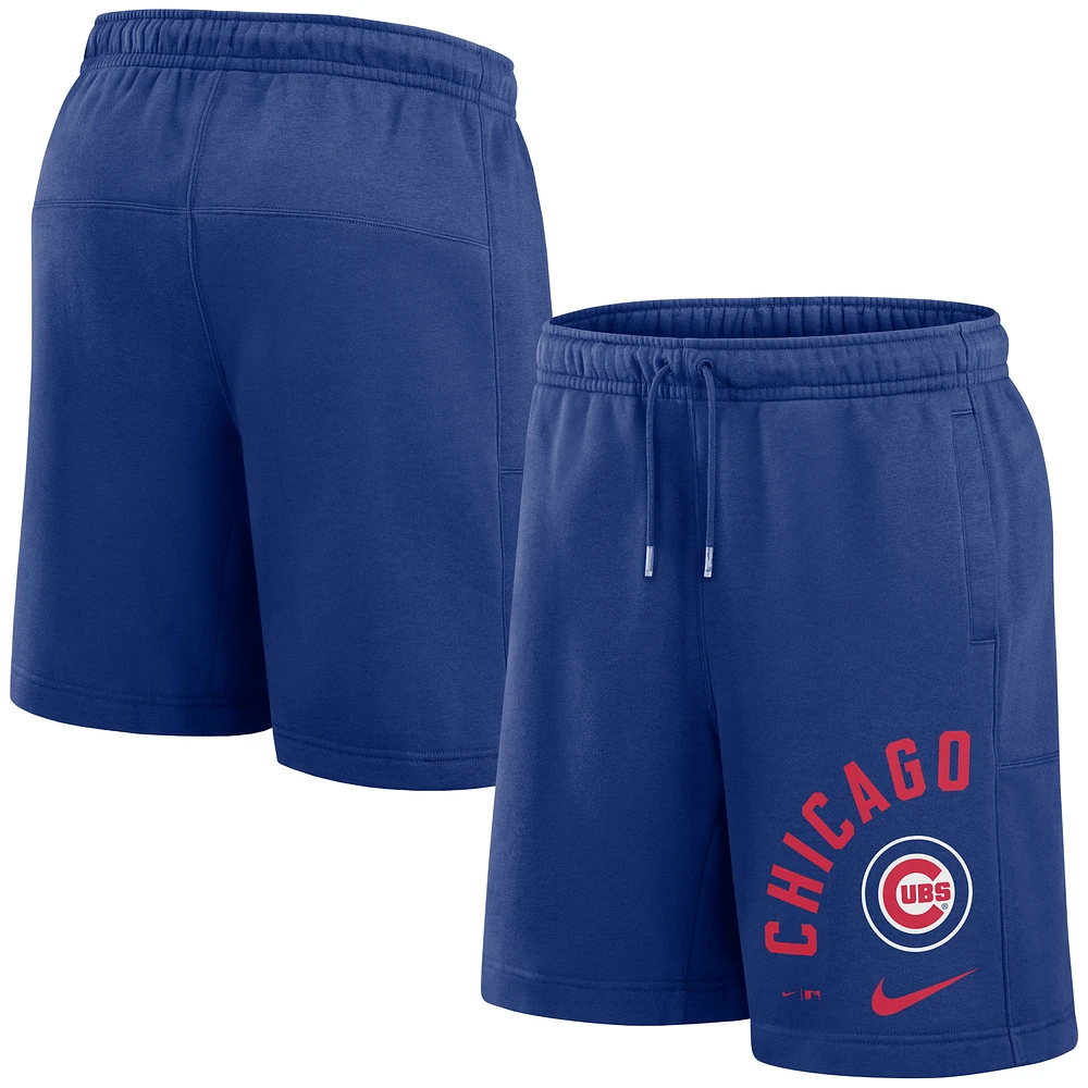 Short en polaire Nike Royal Chicago Cubs Arched Kicker pour homme