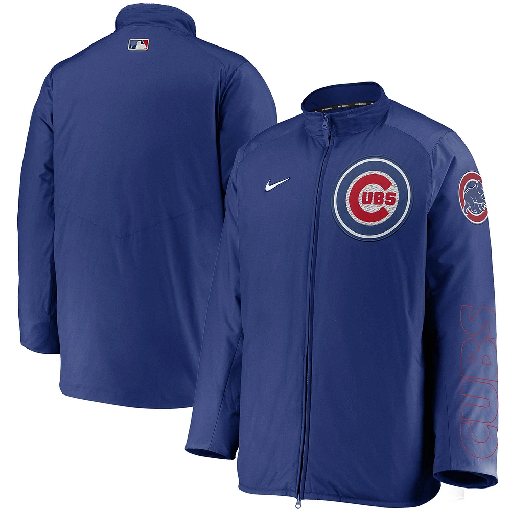 Veste entièrement zippée Nike Royal Chicago Cubs Authentic Collection Dugout pour homme