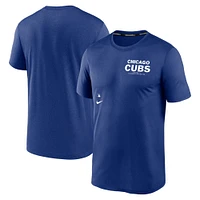 T-shirt Nike Royal Chicago Cubs Authentic Collection Early Work Tri-Blend Performance pour homme