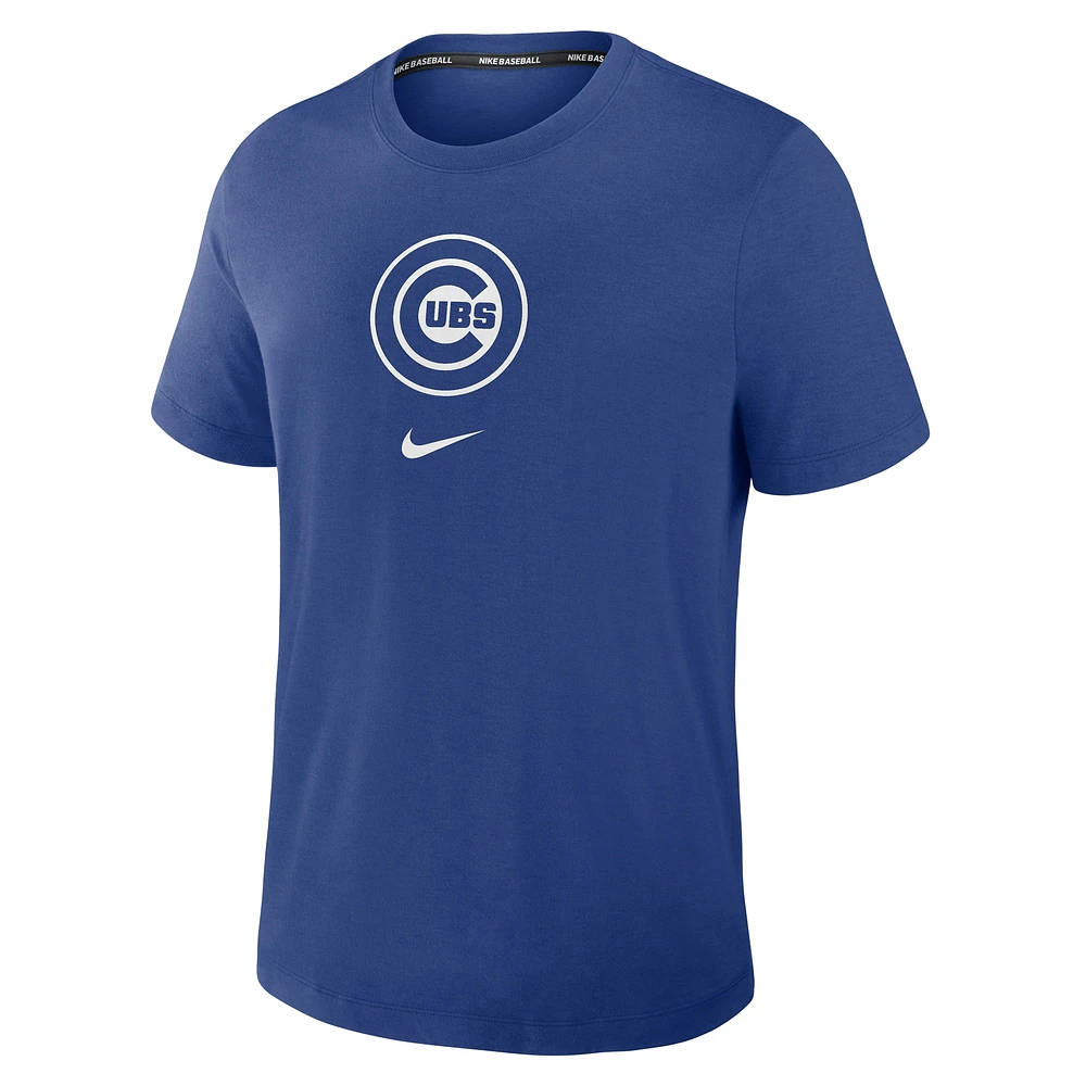 Men's Nike Royal Chicago Cubs Authentic Collection Early Work Tri-Blend Performance T-Shirt