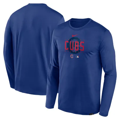 Men's Chicago Cubs Nike Royal/Silver City Plate Performance Henley