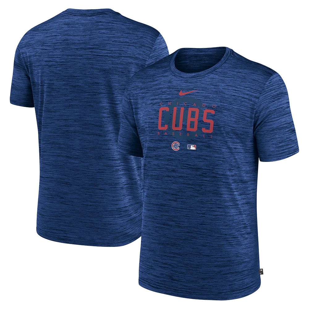 T-shirt d'entraînement Nike Royal Chicago Cubs Authentic Collection Velocity Performance pour homme