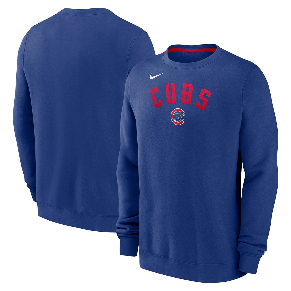 Sweat-shirt à enfiler en polaire classique Nike Royal Chicago Cubs Performance pour homme