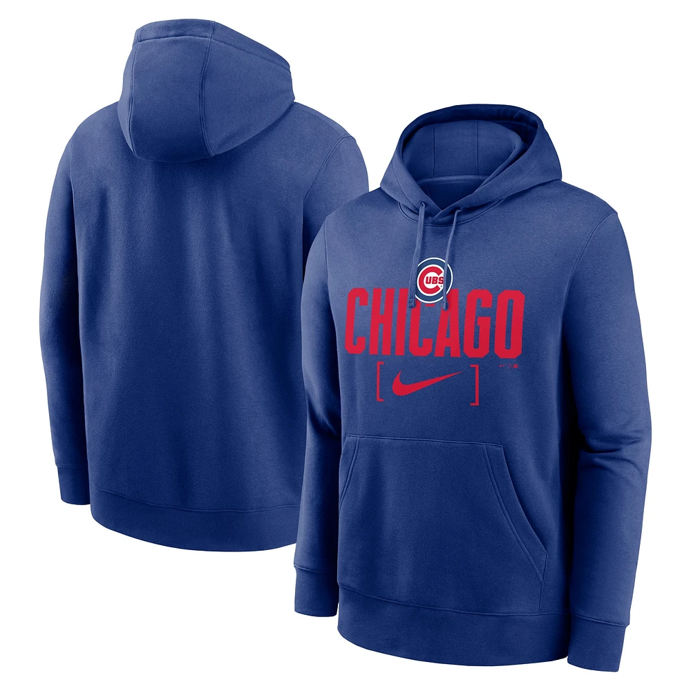 Men's Nike Royal Chicago Cubs Club Slack Pullover Hoodie