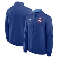Men's Nike Royal Chicago Cubs Cooperstown Collection Fleece Half-Zip Pullover