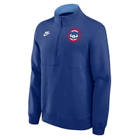 Men's Nike Royal Chicago Cubs Cooperstown Collection Fleece Half-Zip Pullover
