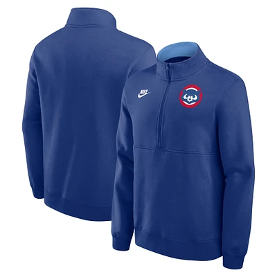 Men's Nike Royal Chicago Cubs Cooperstown Collection Fleece Half-Zip Pullover