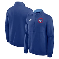 Men's Nike Royal Chicago Cubs Cooperstown Collection Fleece Half-Zip Pullover