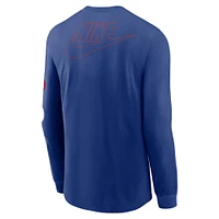 Men's Nike Royal Chicago Cubs Cooperstown Collection Knockout Long Sleeve T-Shirt