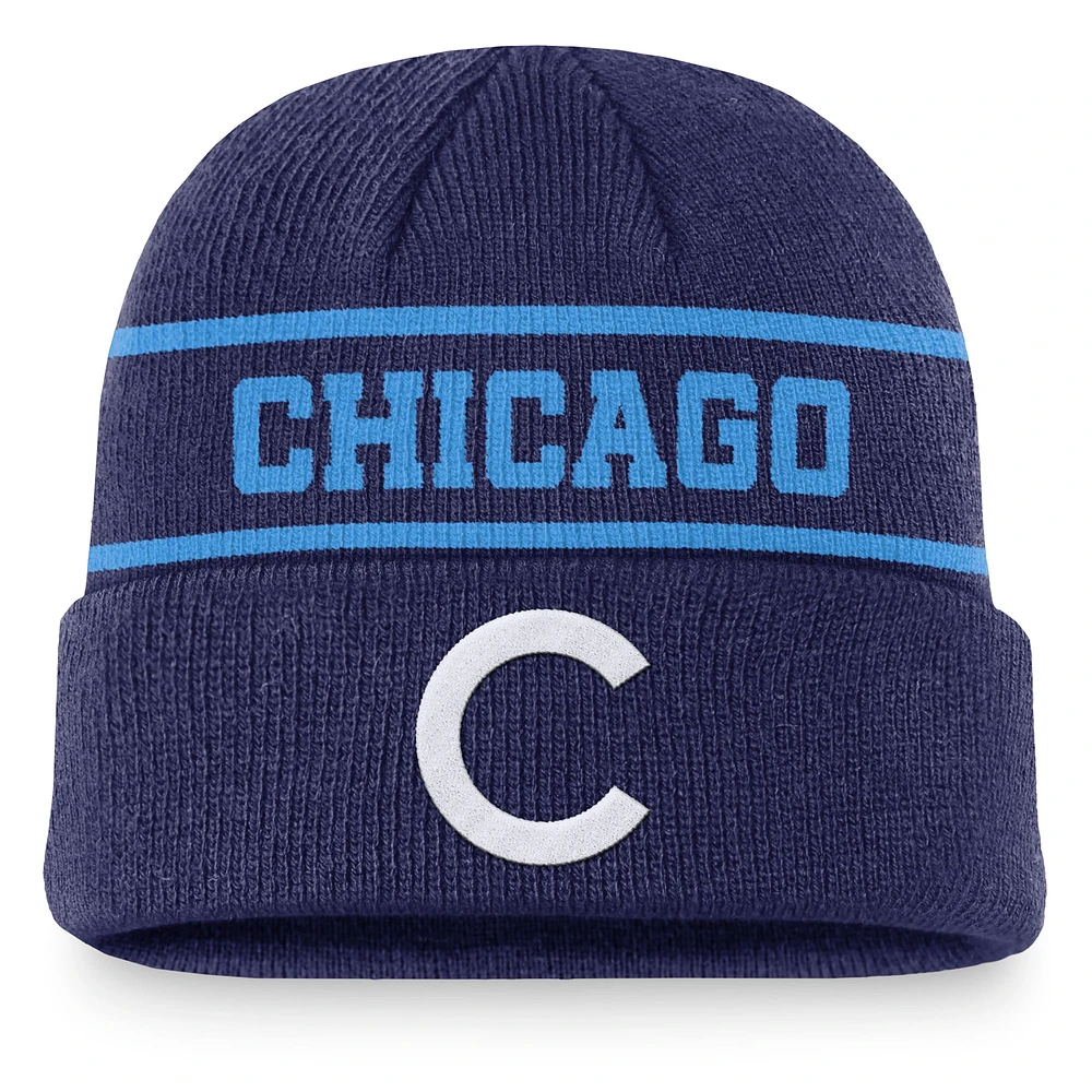 Bonnet en tricot à revers Nike Royal Chicago Cubs Cooperstown Collection Rewind Terra pour homme