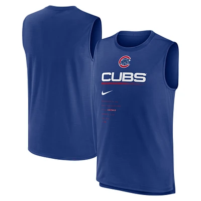 Débardeur Nike Royal Chicago Cubs Exceed Performance pour Homme