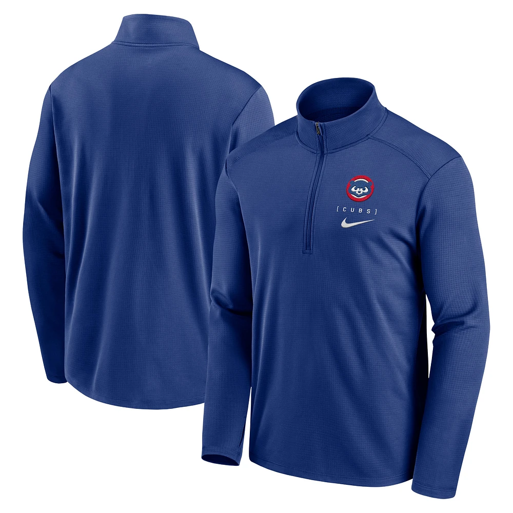 Haut à demi-zip Nike Royal Chicago Cubs Franchise Logo Pacer Performance pour homme