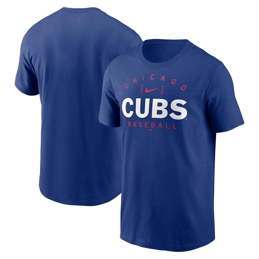 T-shirt Nike Royal Chicago Cubs Home Team Athletic Arch pour homme